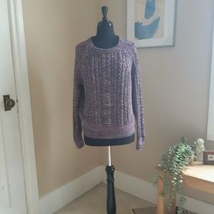 Cable knit pink/blue sweater Gap